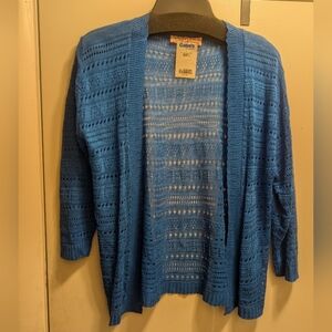 3/$15 NWT Women's Blue Open Knit Sweater 3X